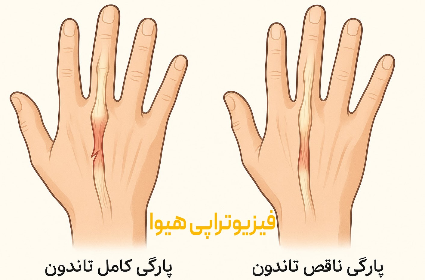 تفاوت بین پارگی کامل و ناقص تاندون دست
