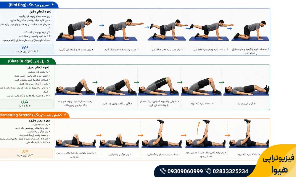 تمرینات ورزشی برای فتق دیسک کمر